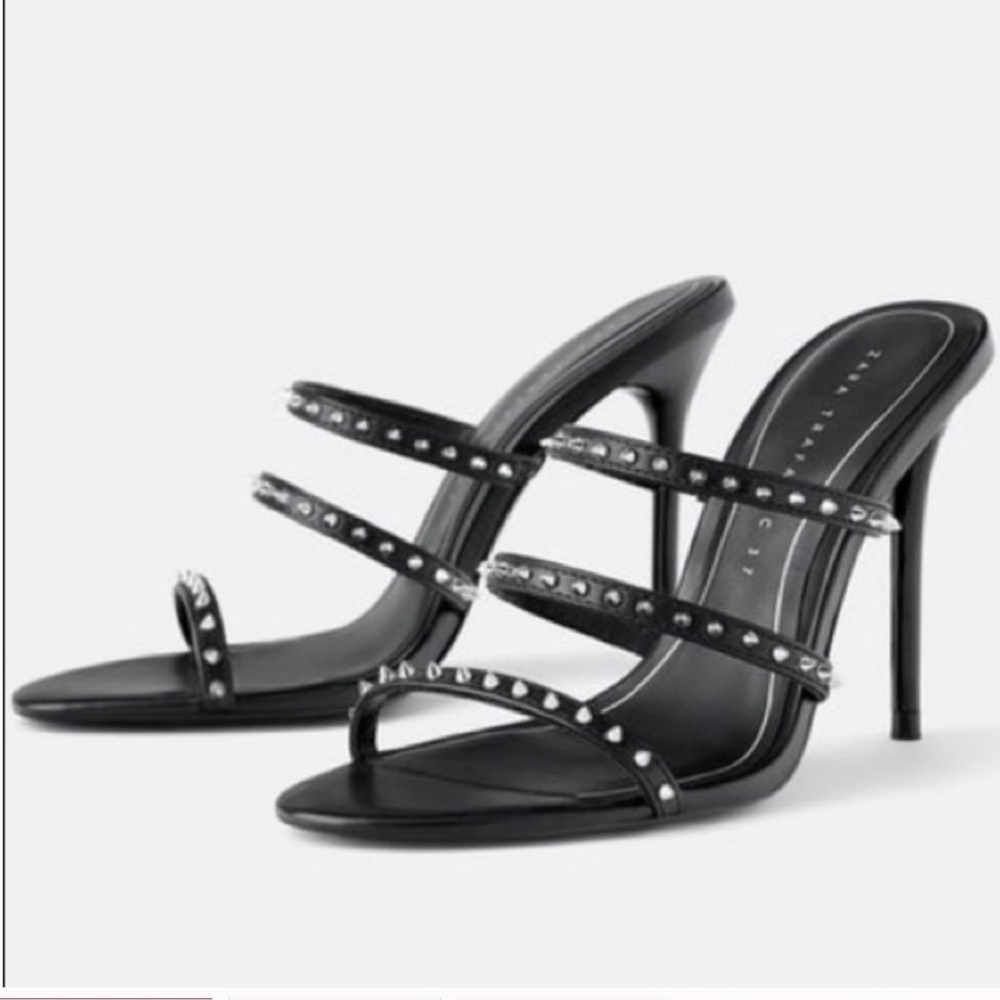 Zara high heel studded strapping stilettos